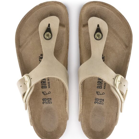 Gizeh Big Buckle Nubuck Leather Sandcastle 36 - Picture 3 of 8